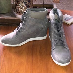 Grey Heeled Sneakers
